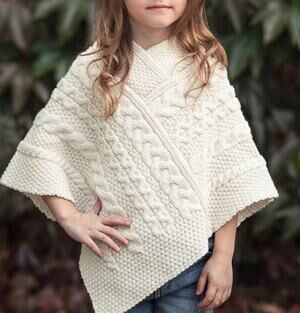 NWT Aran Crafts Poncho Sweater Kids Sz. S